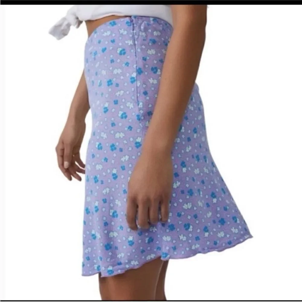 Free people NWT IRL Floral Mini Slip Skirt in Ice Combo size 12